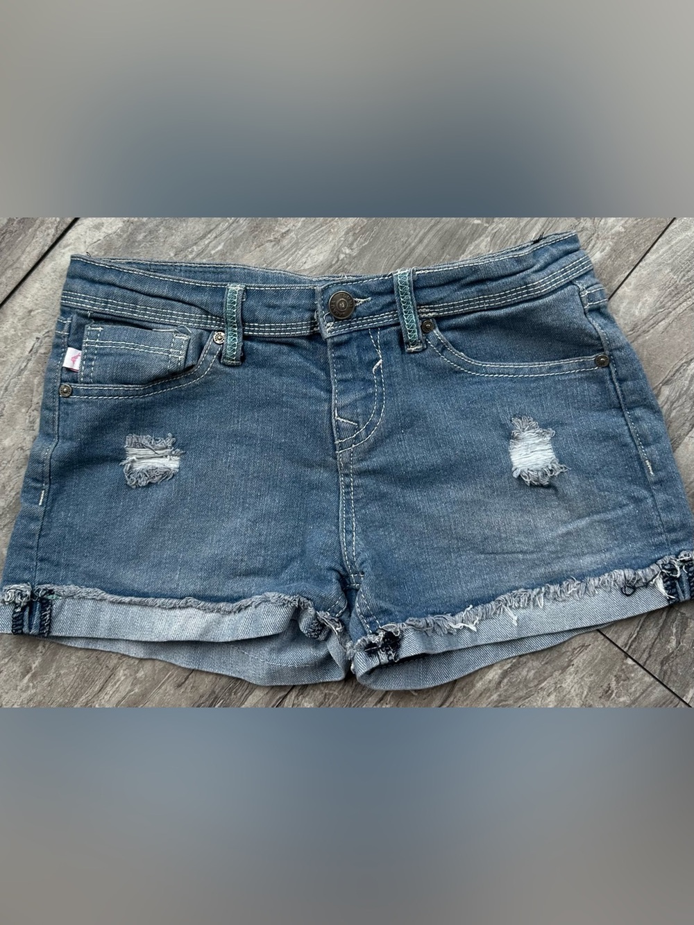 Tommy‎ Bahama Girls Blue Distressed Denim Shorts 0188